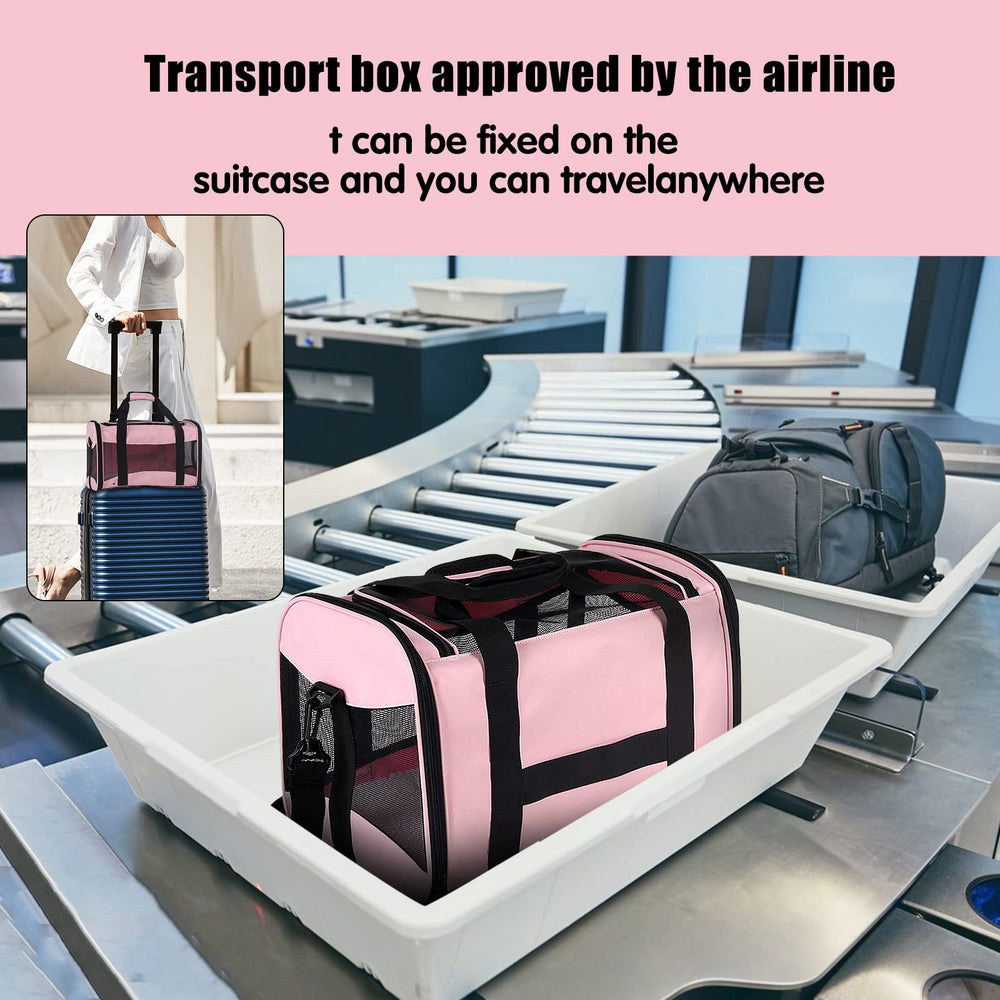 Top Tasta pink travel carrier with foldable compact design and comfy carry strap.