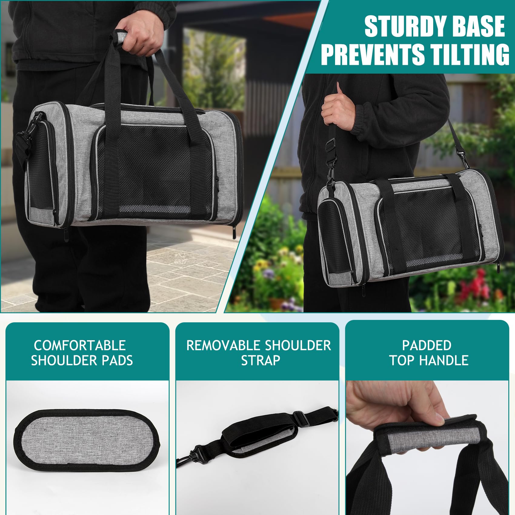 Top tasta secure zip prevents escapes, keeping pets safe during travel