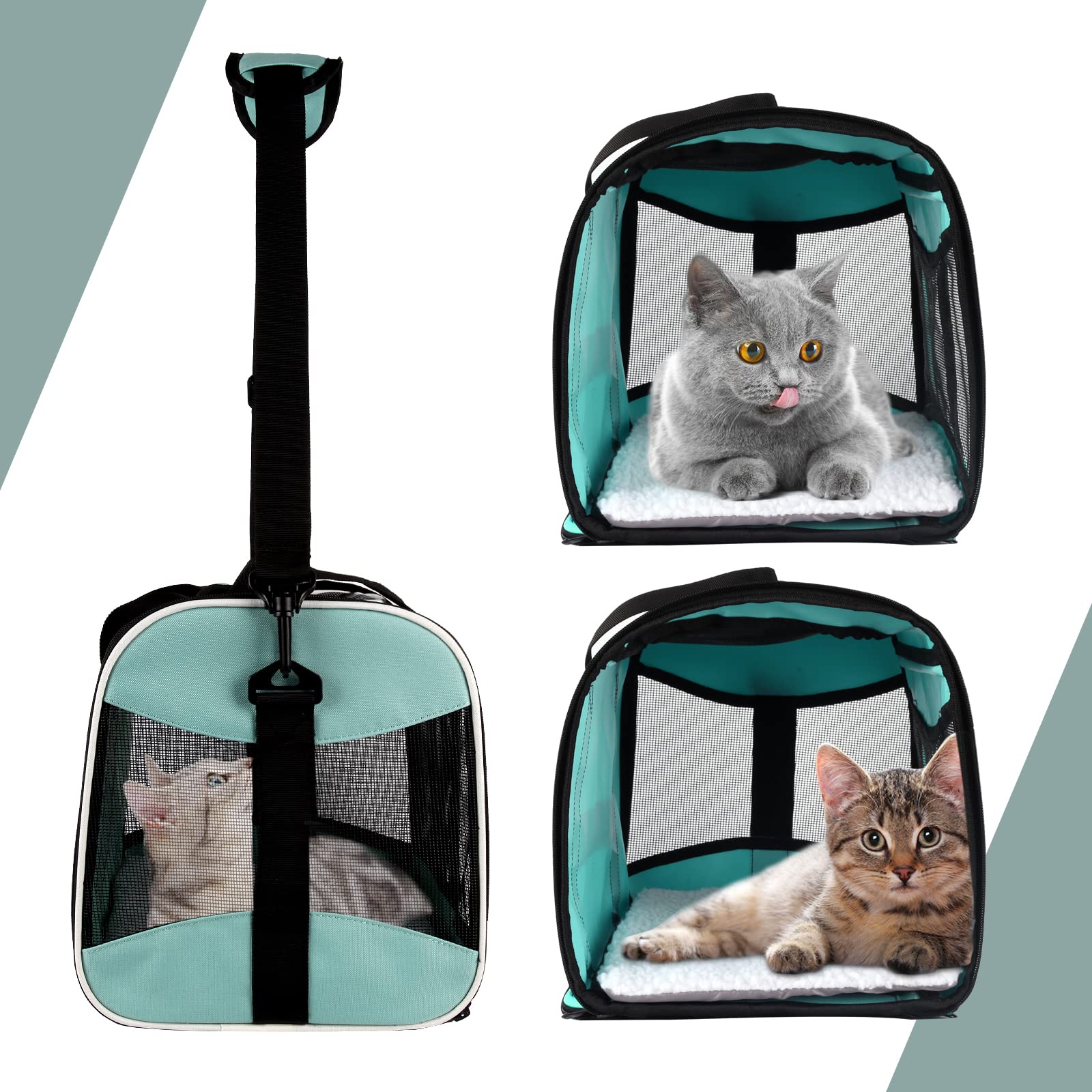 Transportín Top Tasta para gato con ventilación nylon para flujo de aire.