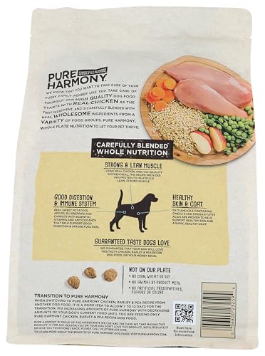 Topco Associates Pure Harmony barley and peas kibble offers wholesome nutrition for dogs.
