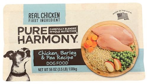 Topco Associates Pure Harmony dry dog food kibble texture supports satisfying chewing.