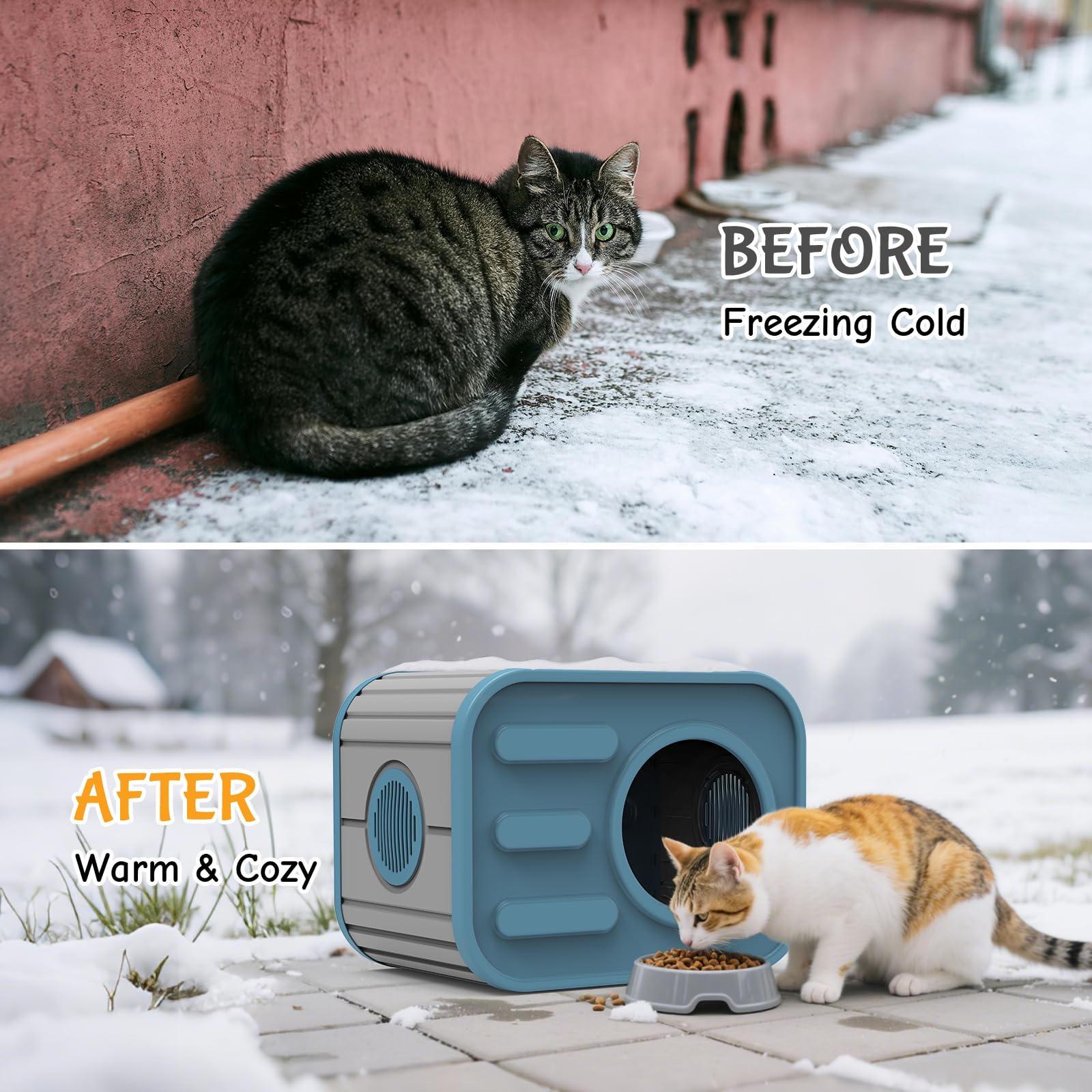 Topetory outdoor cat house assembly for quick setup.