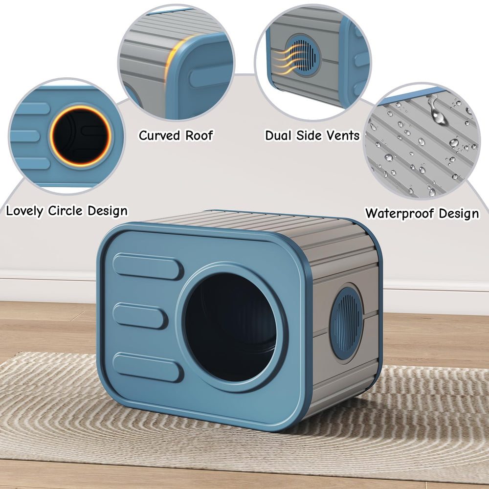 Topetory outdoor cat house interior bed mat for added comfort.