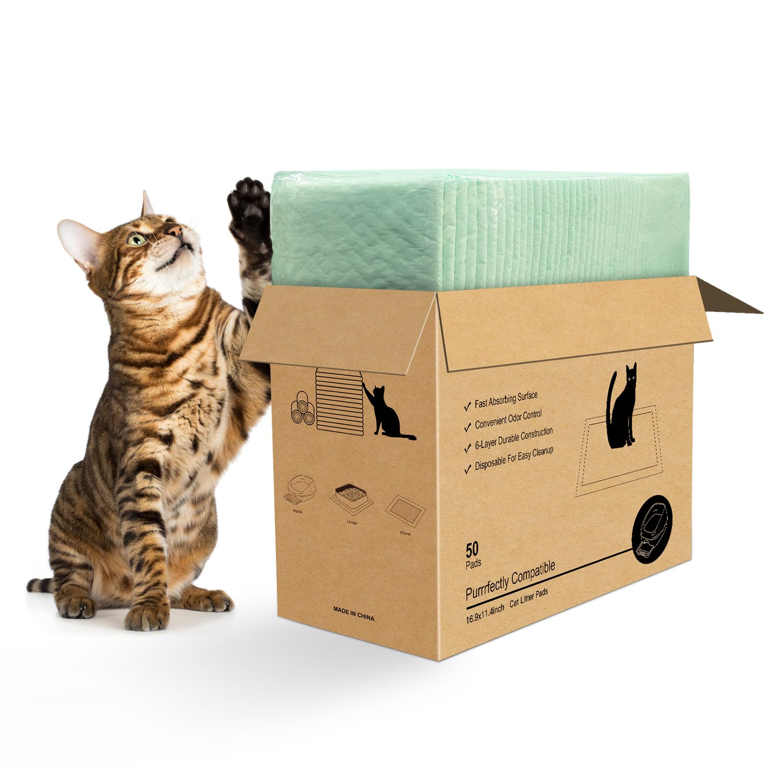 Topfeel cat pad demonstrates Breeze compatibility for secure fit and dry litter