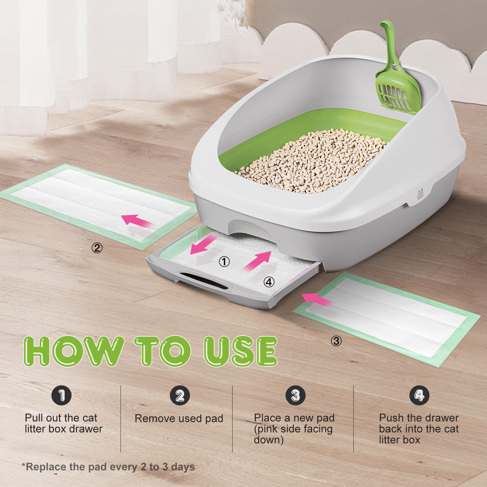 Topfeel cat pad ideal for multi-cat homes showing long-lasting dryness