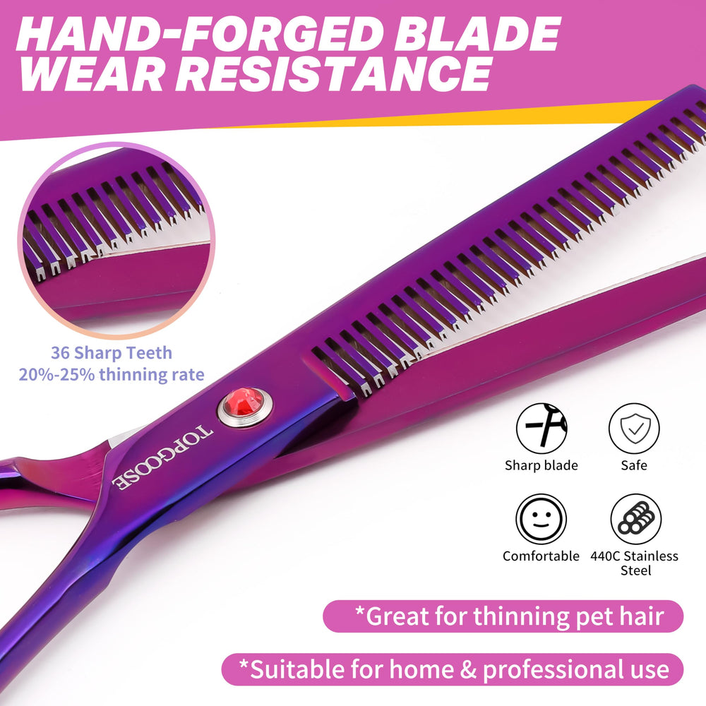 TOPGOOSE dog grooming scissor muffler pad reduces noise for calmer sessions.