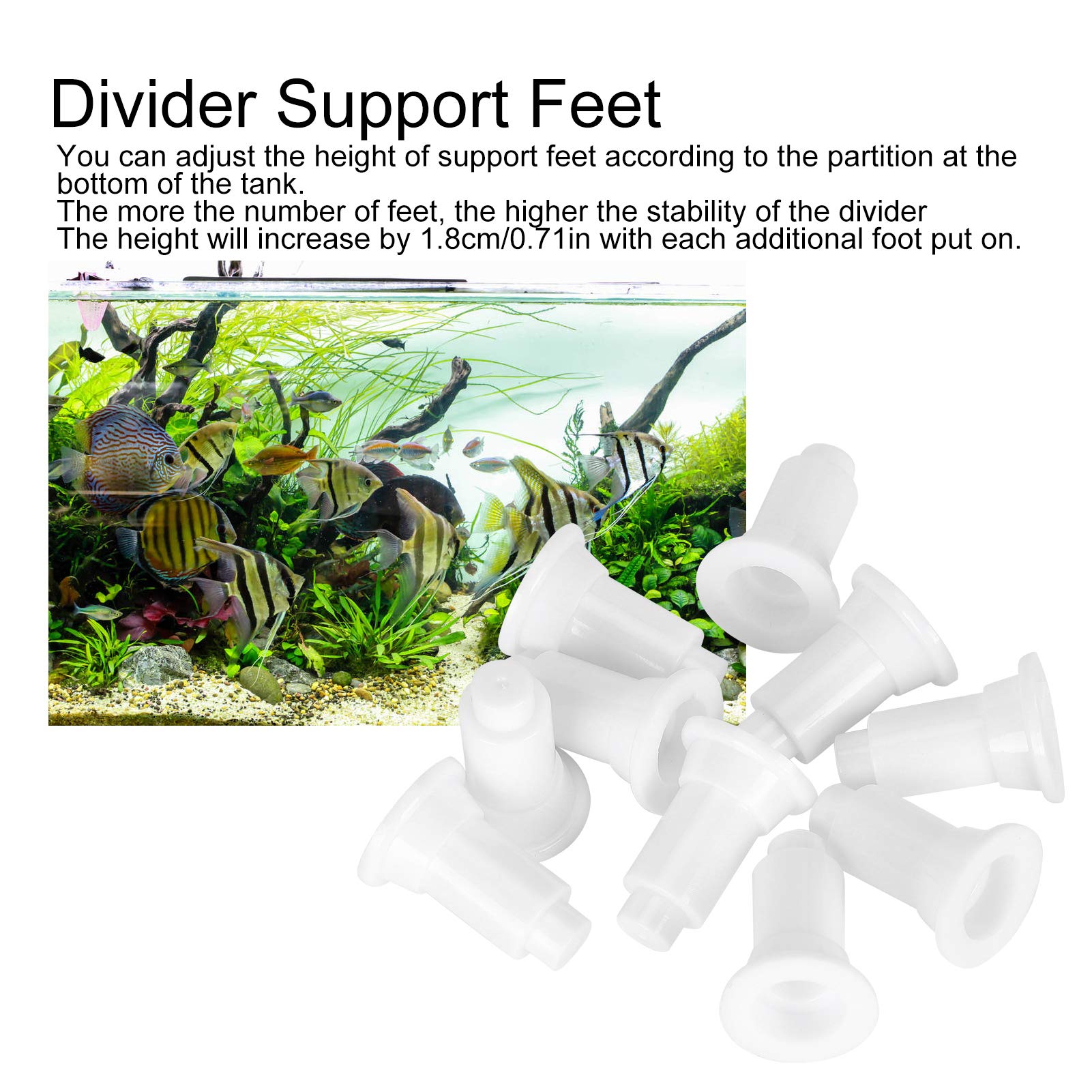 TOPINCN 100-pack feet, versatile compatibility for various aquarium divider setups.
