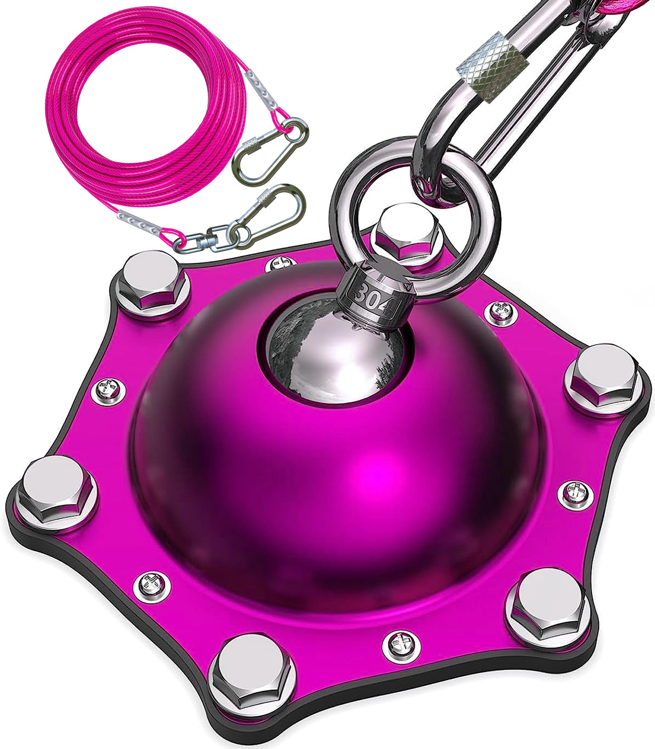 TopKnot dog tie out stake with 360 swivel for tangle-free outdoor play.