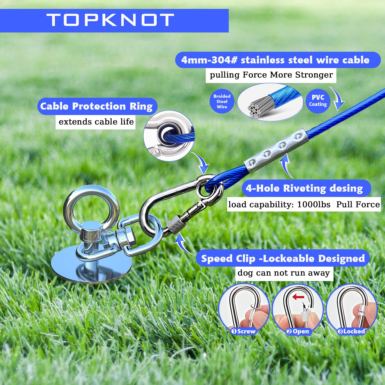 TopKNOT dog runner ready for camping trips and backyard adventures.