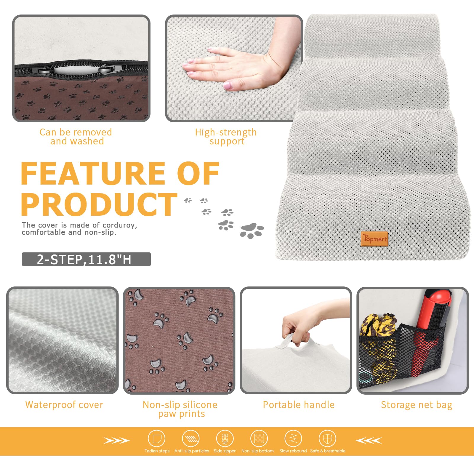 Topmart 30D high-density sponge detail demonstrates resilience