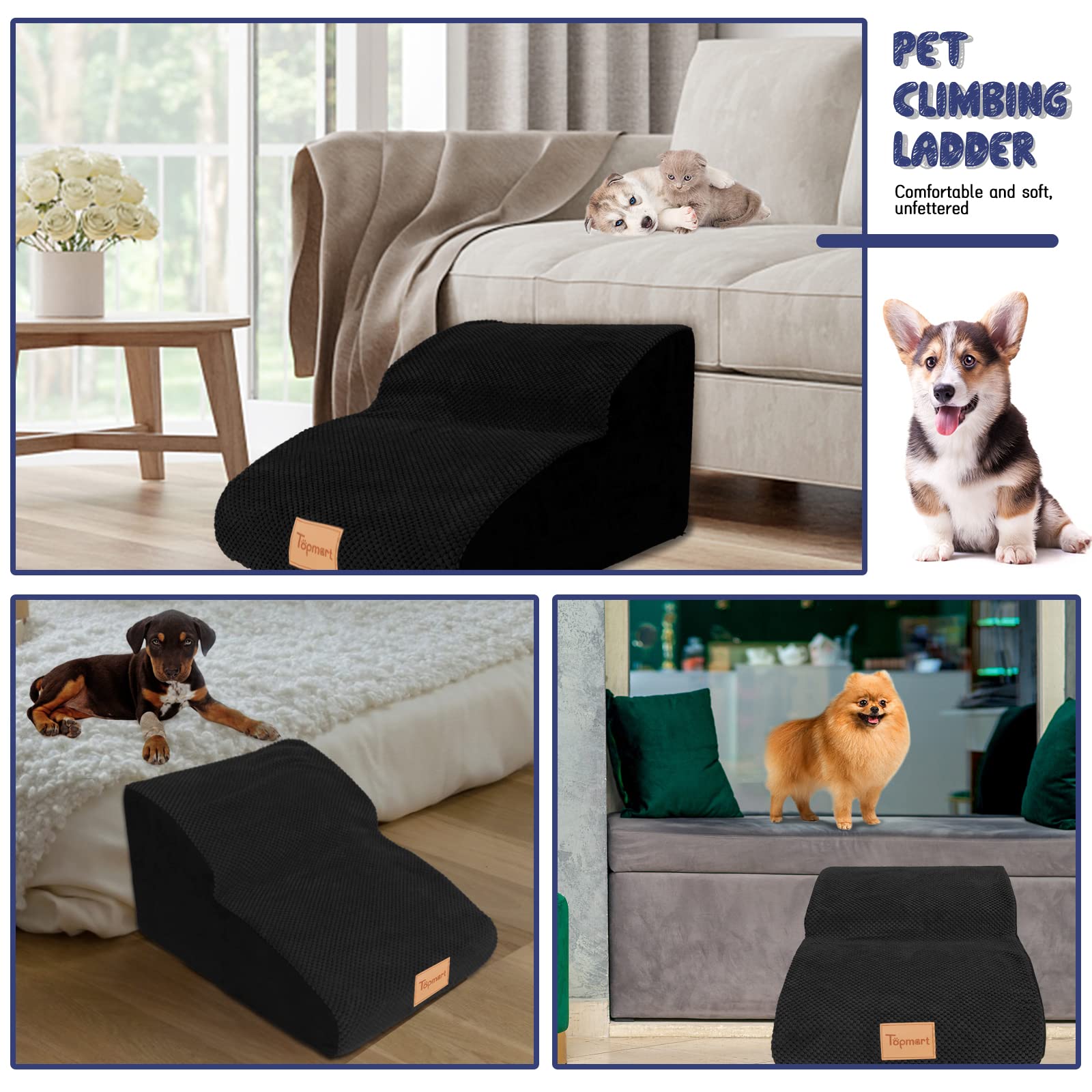 Topmart Dog Ramp Vacuum-Packaged Open reveals quick rebound after cooling.
