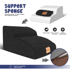 Topmart Dog Ramp Waterproof Corduroy Cover closeup emphasizes non-slip grip and easy cleaning.