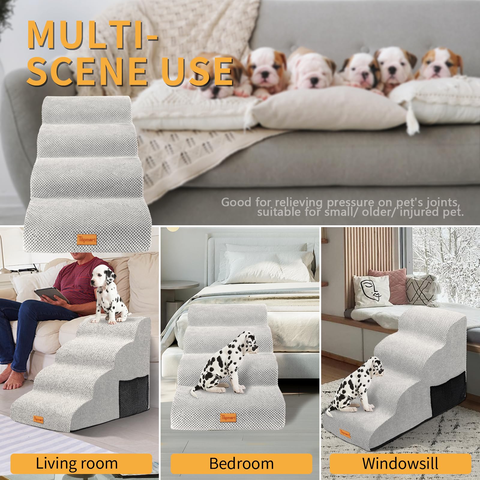 Topmart dog steps on bed in use by pet