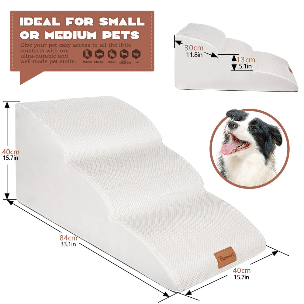 Topmart foam dog stairs close-up reveals soft, high-density foam for comfort.