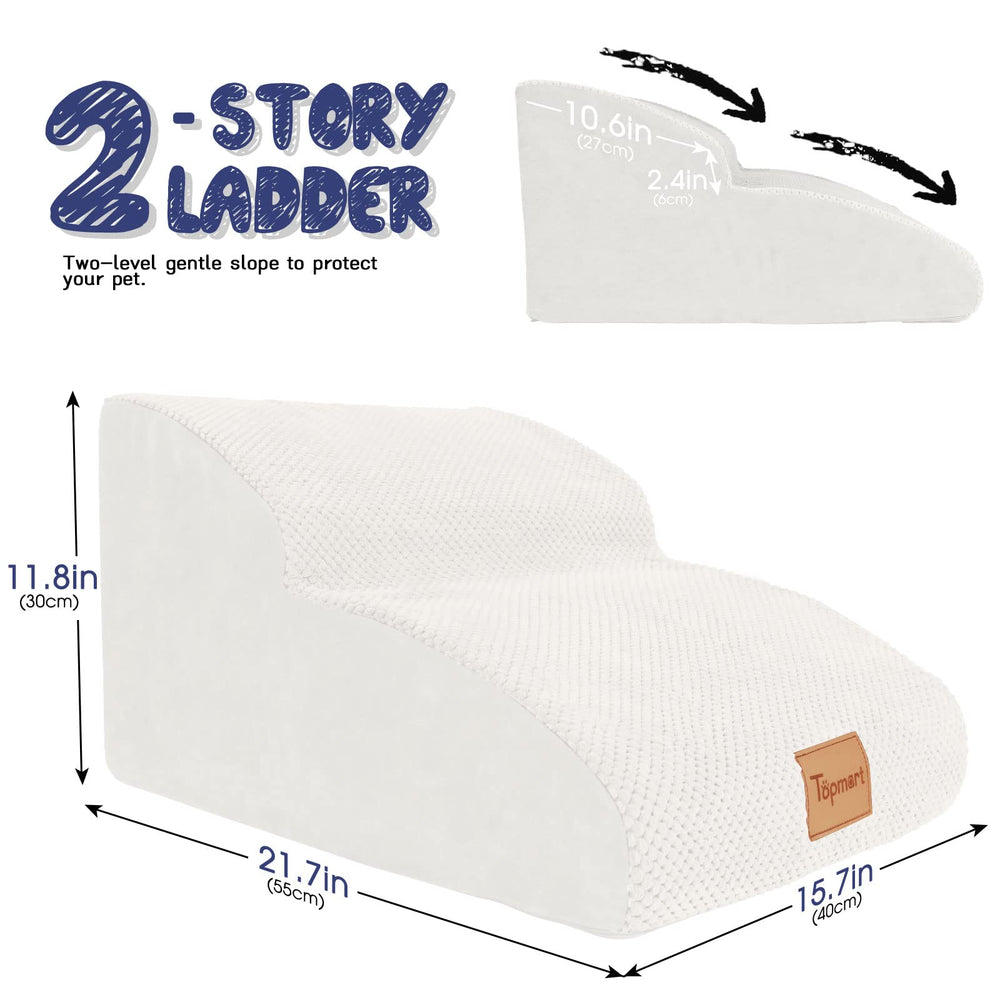 Topmart High Density Dog Ramp extended-step detail shows longer steps for safer climbs.