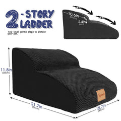 Topmart High Density Extended Foam Dog Ramp side profile highlights gradual incline for smoother climbs.