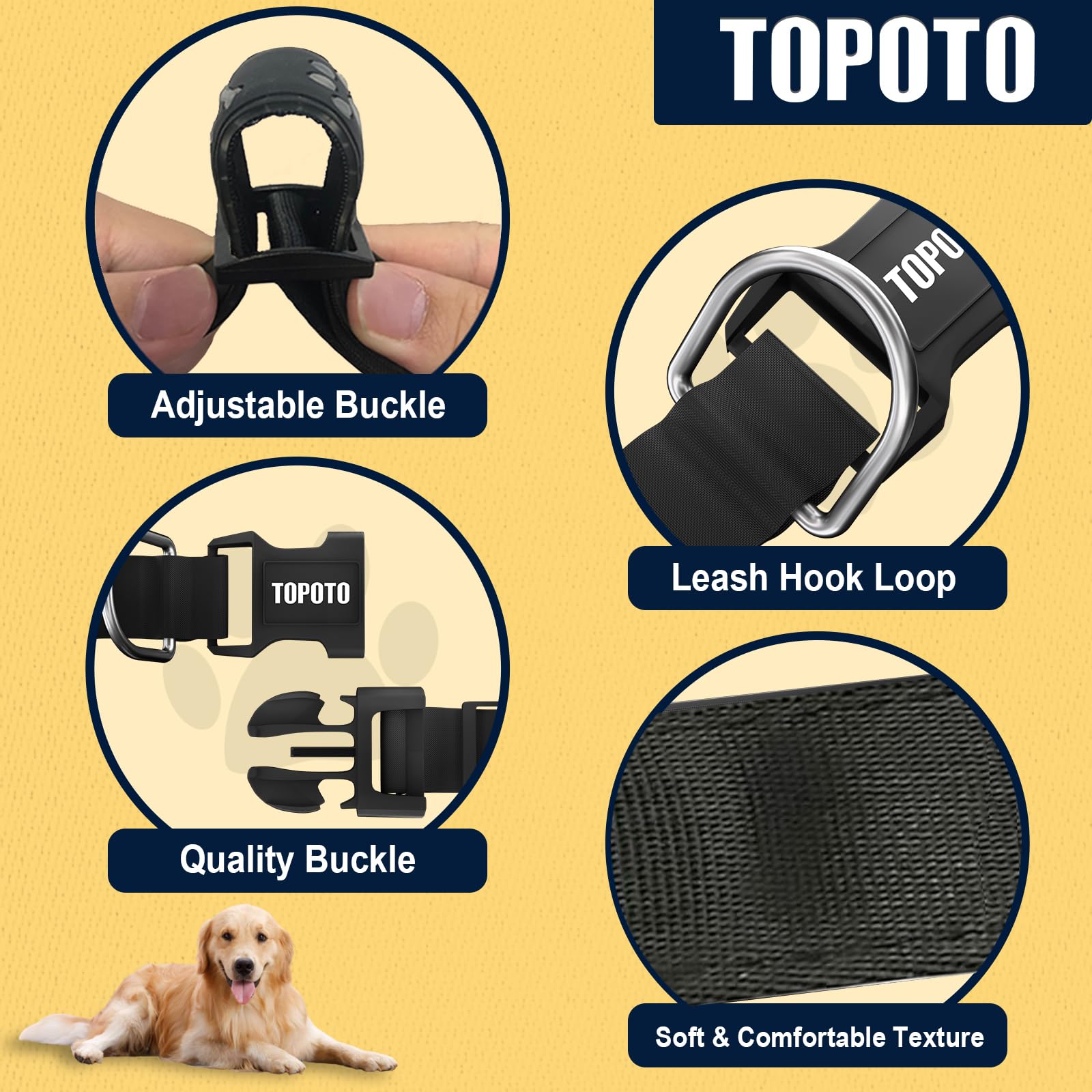Topoto light dog collar pink night visibility during walks enhances safety and awareness