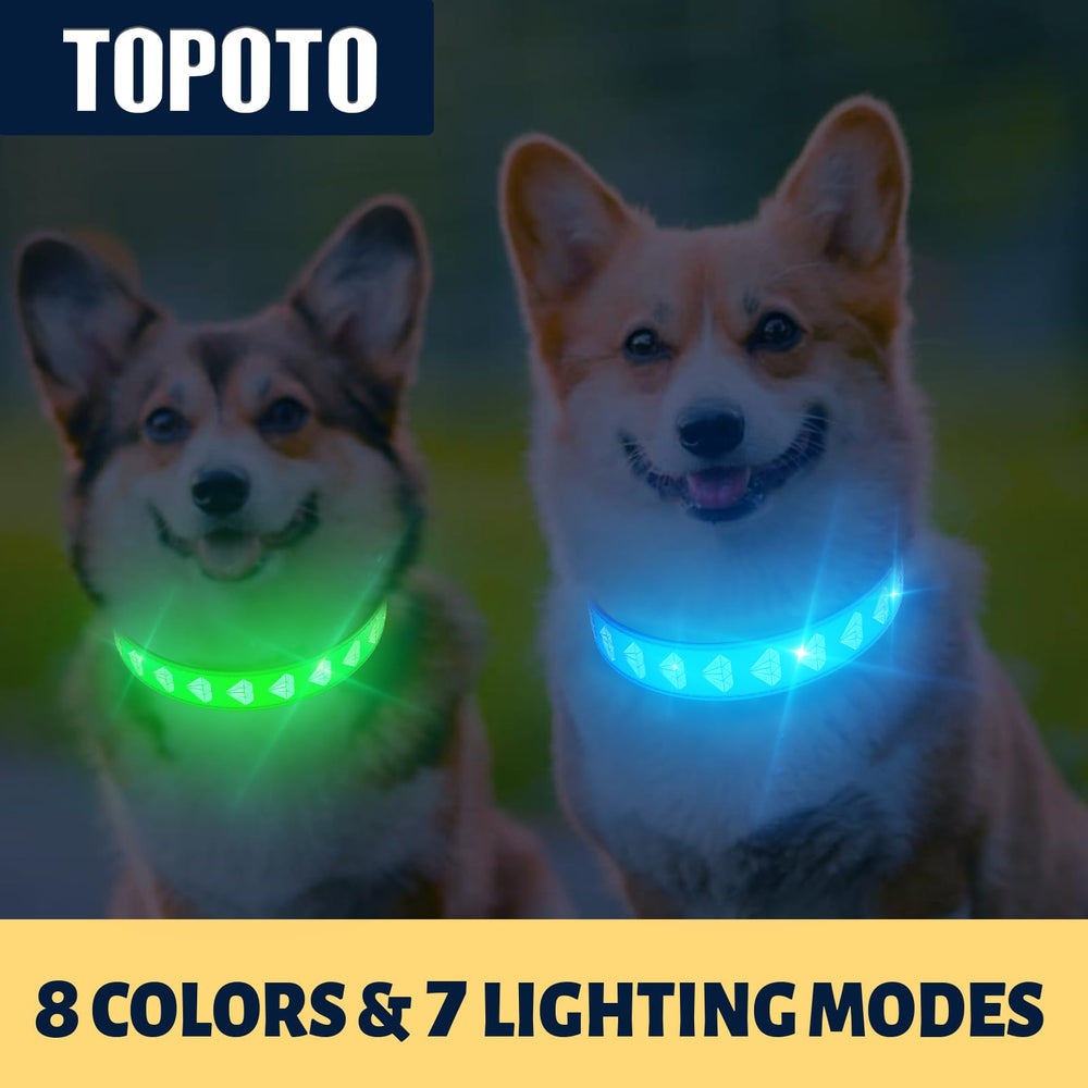 Topoto light dog collar pink waterproof design with charging port supports reliable USB recharging