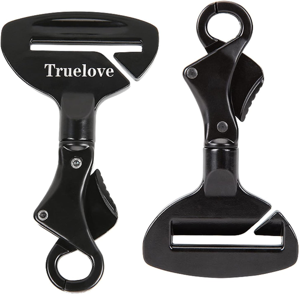 TOPSOSO Truelove seatbelt moveable lock enables comfortable stretch with secure restraint.