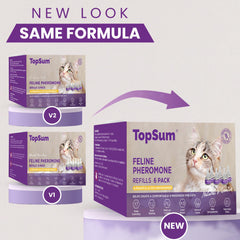 TopSum cat diffuser refill vials close-up highlighting odorless formula.