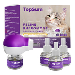 TopSum cat pheromones calming diffuser on table to help reduce feline stress