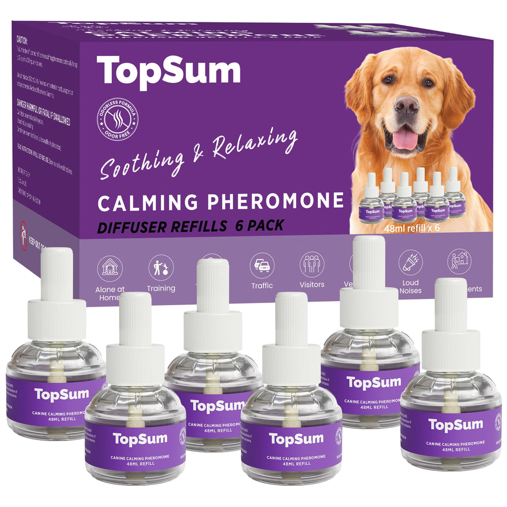 TopSum dog calming diffuser refills 6-pack purple front view for home calming