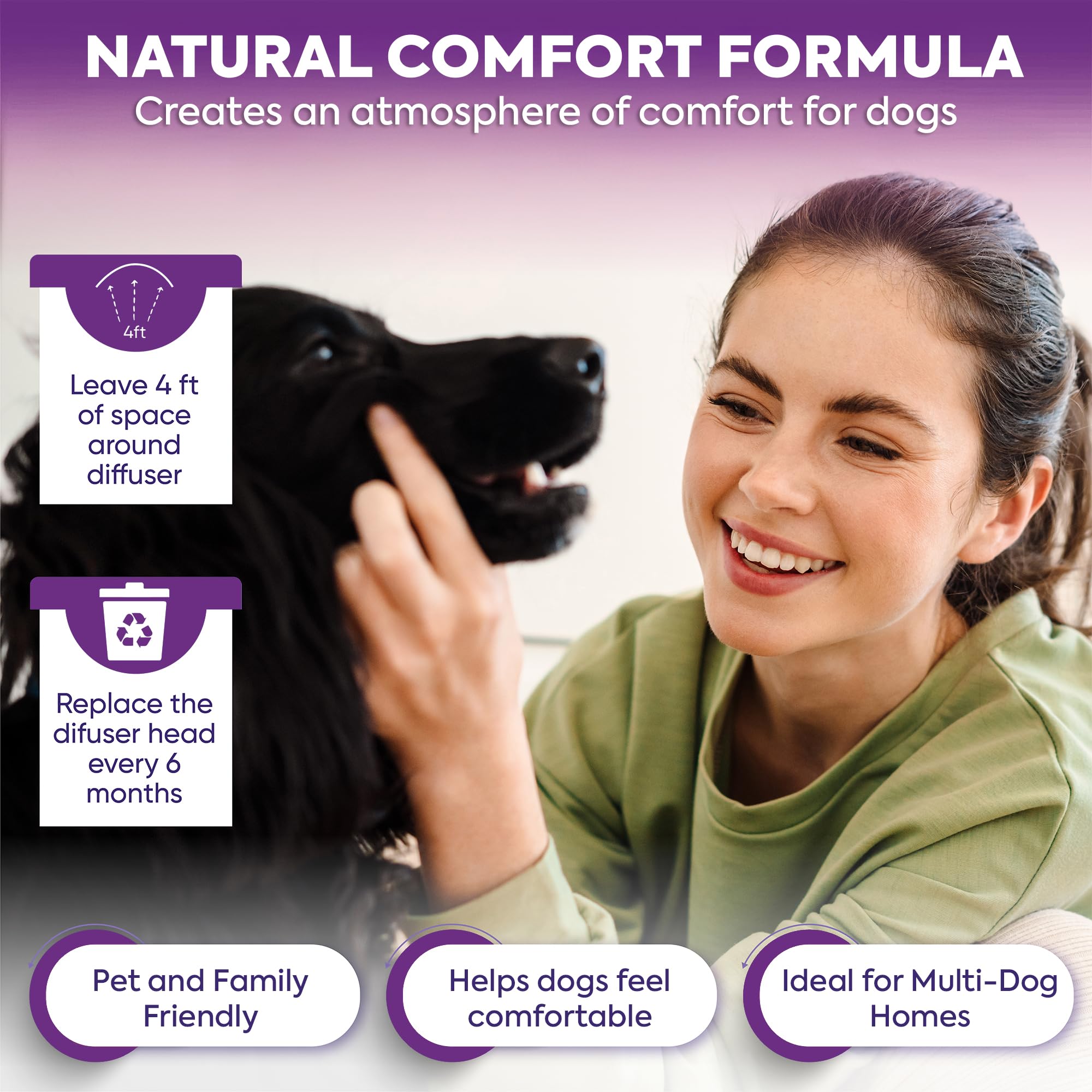 TopSum dog calming diffuser refills 6-pack purple travel-friendly setup