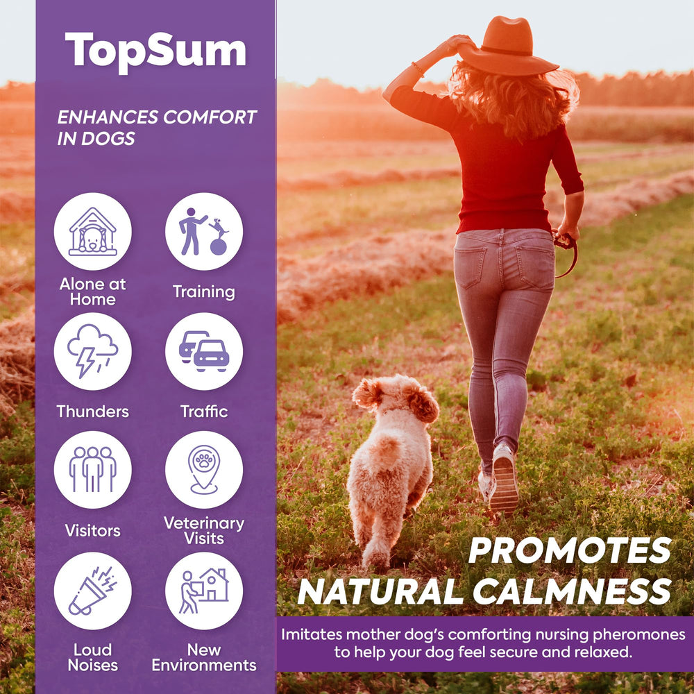 TopSum calming vial 48ml for dog comfort over weeks.