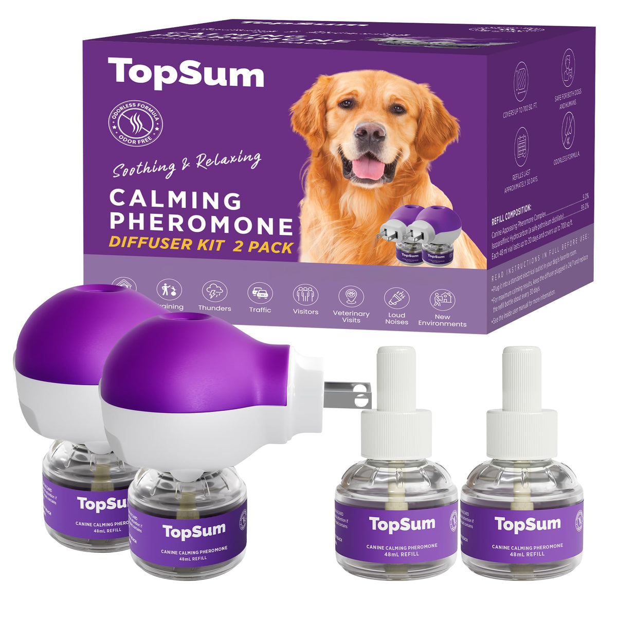 TopSum pheromone diffuser head for calming home environments.