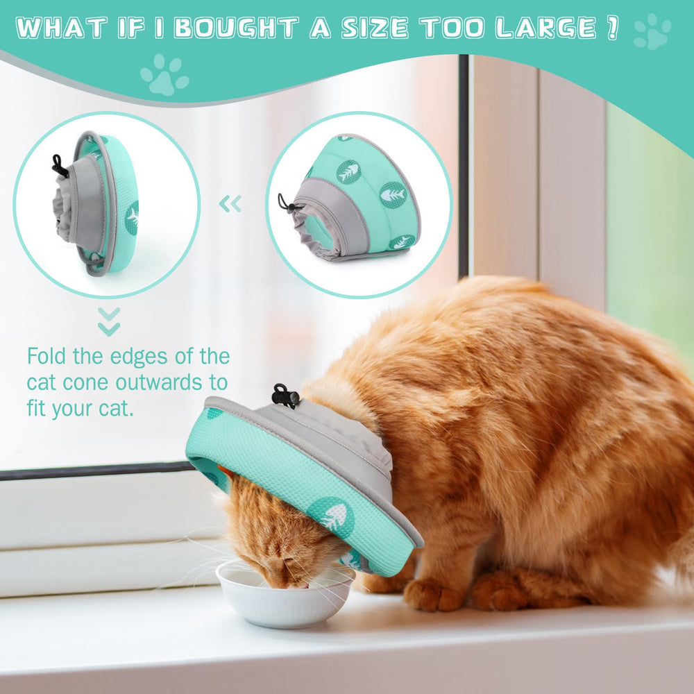 Toptakeit cat cone adjustable-fit design provides a secure snug fit.