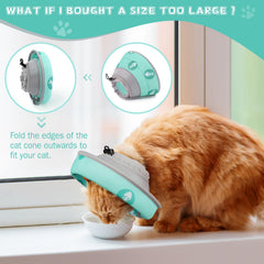 Toptakeit cat cone adjustable-fit design provides a secure snug fit.