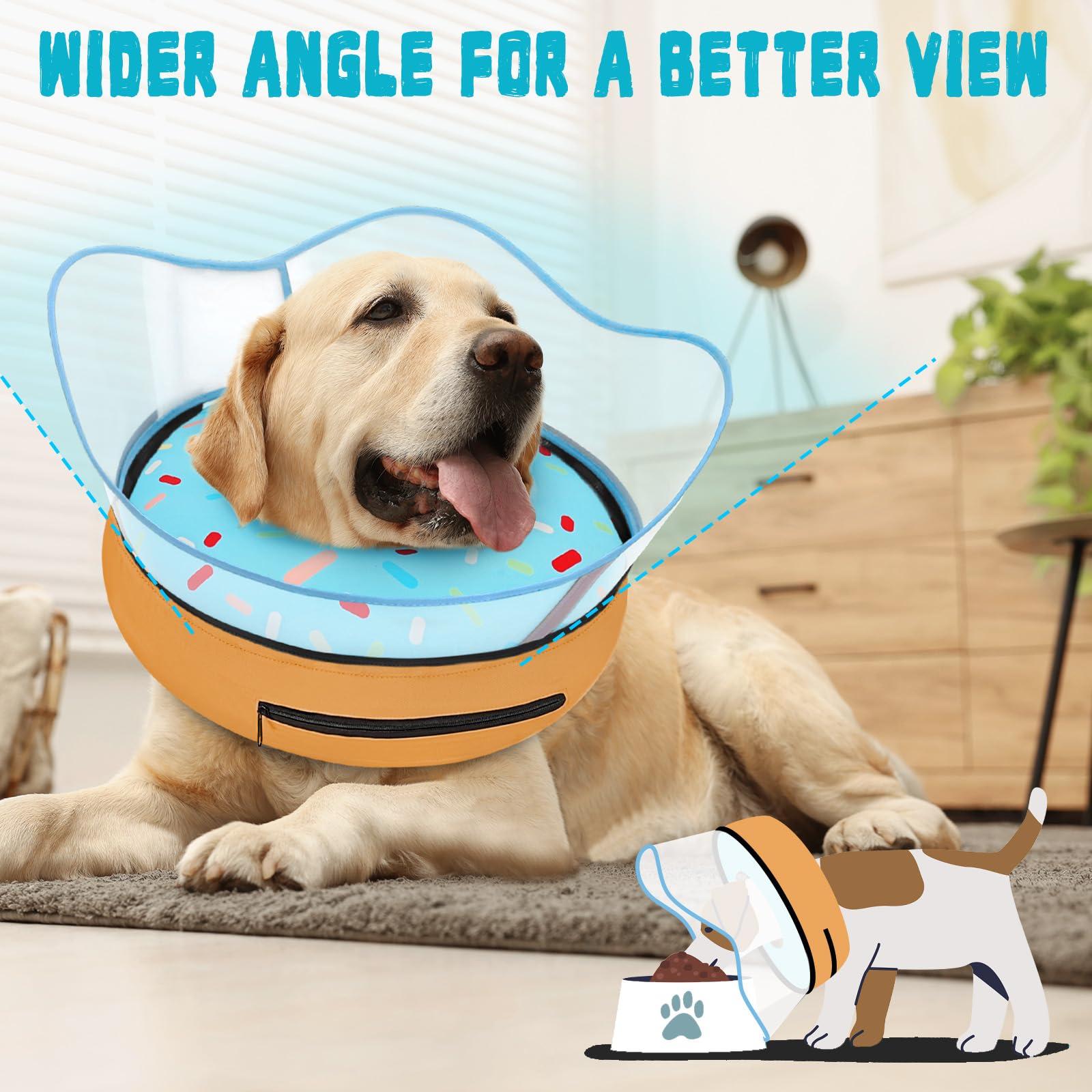 Toptakeit inflatable neck collar delivering cloud-like cushioning and unobstructed vision.