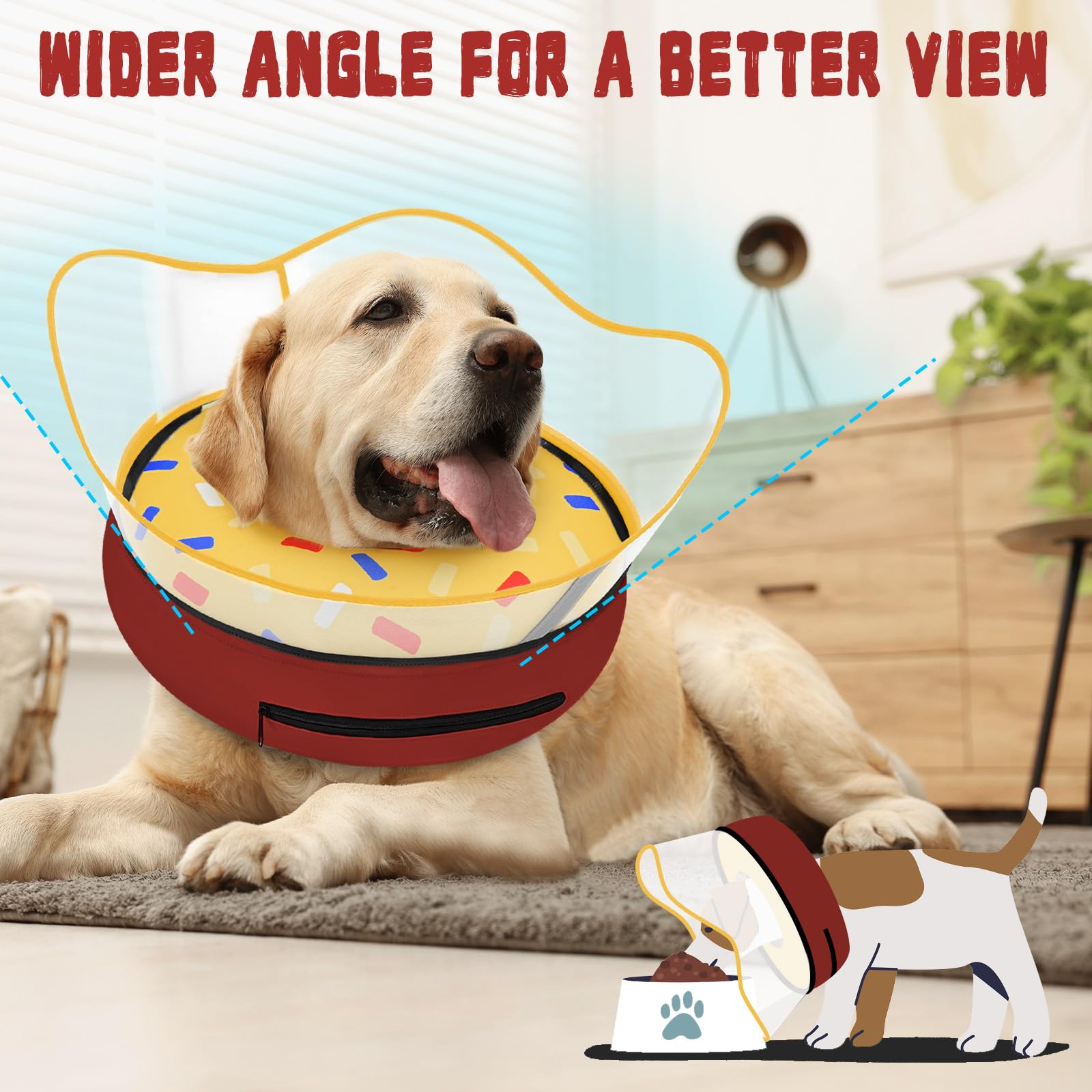 Toptakeit donut collar non-stick-fabric-washable-cover highlights easy cleaning and hygiene maintenance.