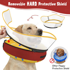 Toptakeit donut collar secure-attachment demonstrates stable fit with your pet's regular collar.