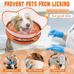 Toptakeit donut neck collar with detachable shield blocks licking during recovery