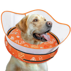 Toptakeit elevated inflatable dog cone collar close-up showing donut silhouette for post-surgery protection