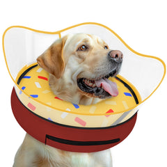 Toptakeit elevated inflatable donut collar angle view shows lightweight comfort for gentle healing.