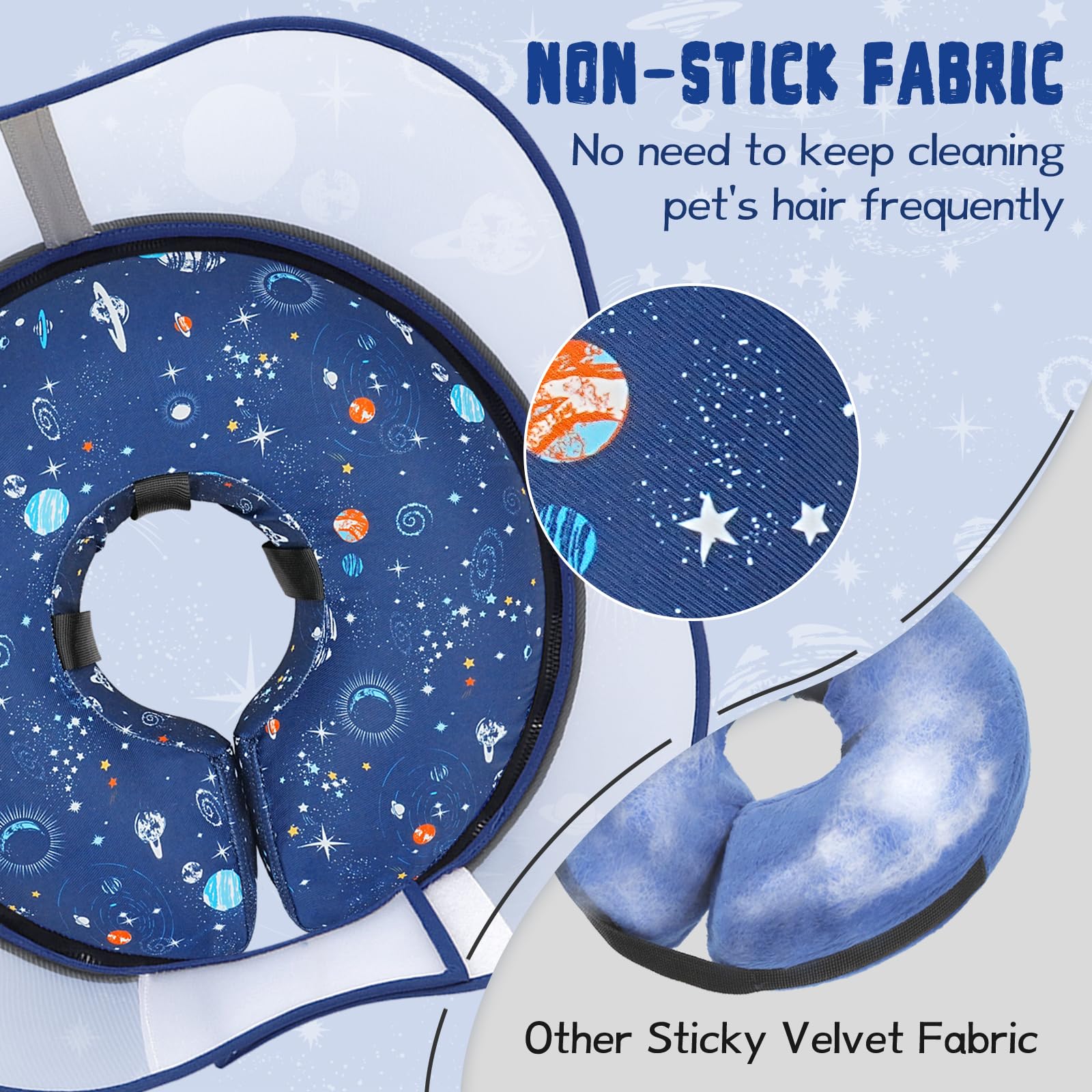 Toptakeit non-stick fabric inflatable collar keeps clean between uses