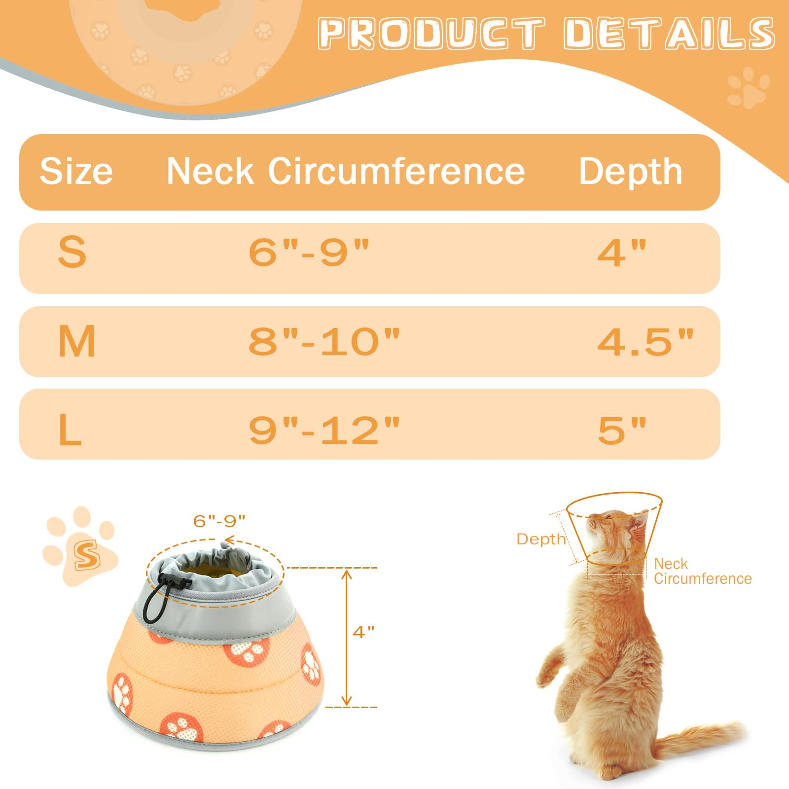 Toptakeit soft cat cone in use while cat eats and rests.