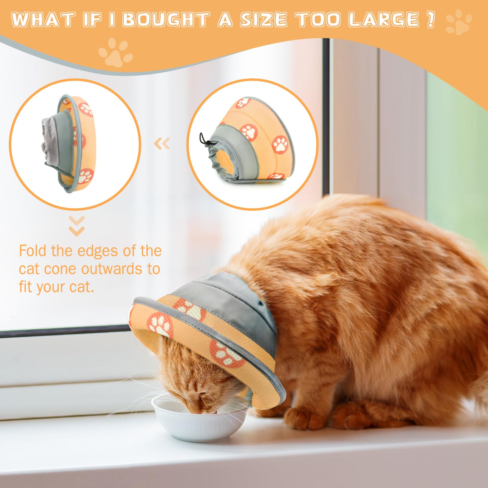 Toptakeit soft cat cone folding edges preserve vision during play.