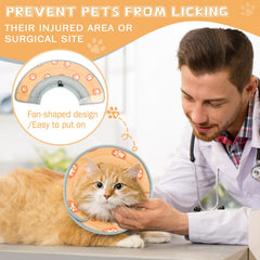 Toptakeit soft cat cone side view demonstrates adjustable strap for secure fit.