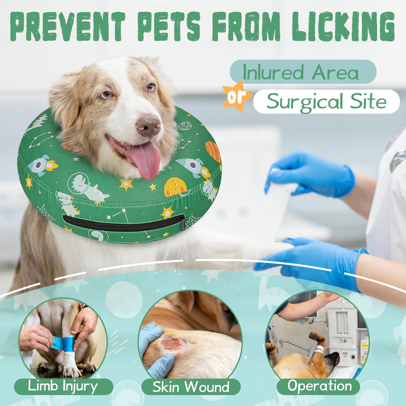 Toptakeit soft donut collar after surgery keeps dogs calm and comfortable.