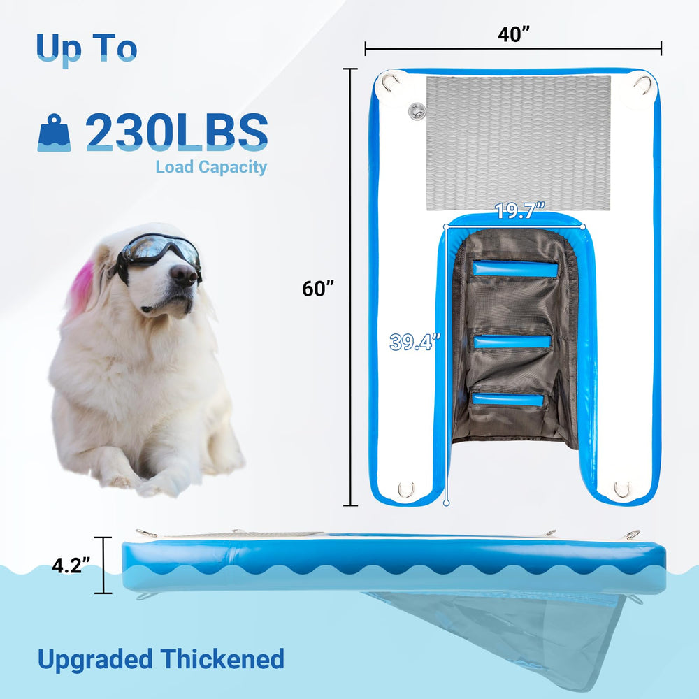 Toriexon dog water ramp close-up shows a non-slip surface for traction when wet.