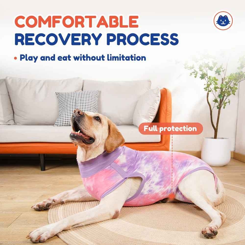 TORJOY tie-dye purple recovery suit in use offers stylish recovery wear