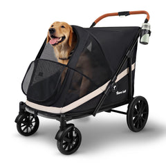 Totoro Ball dog stroller front view for large dogs with breathable mesh and easy-entry design