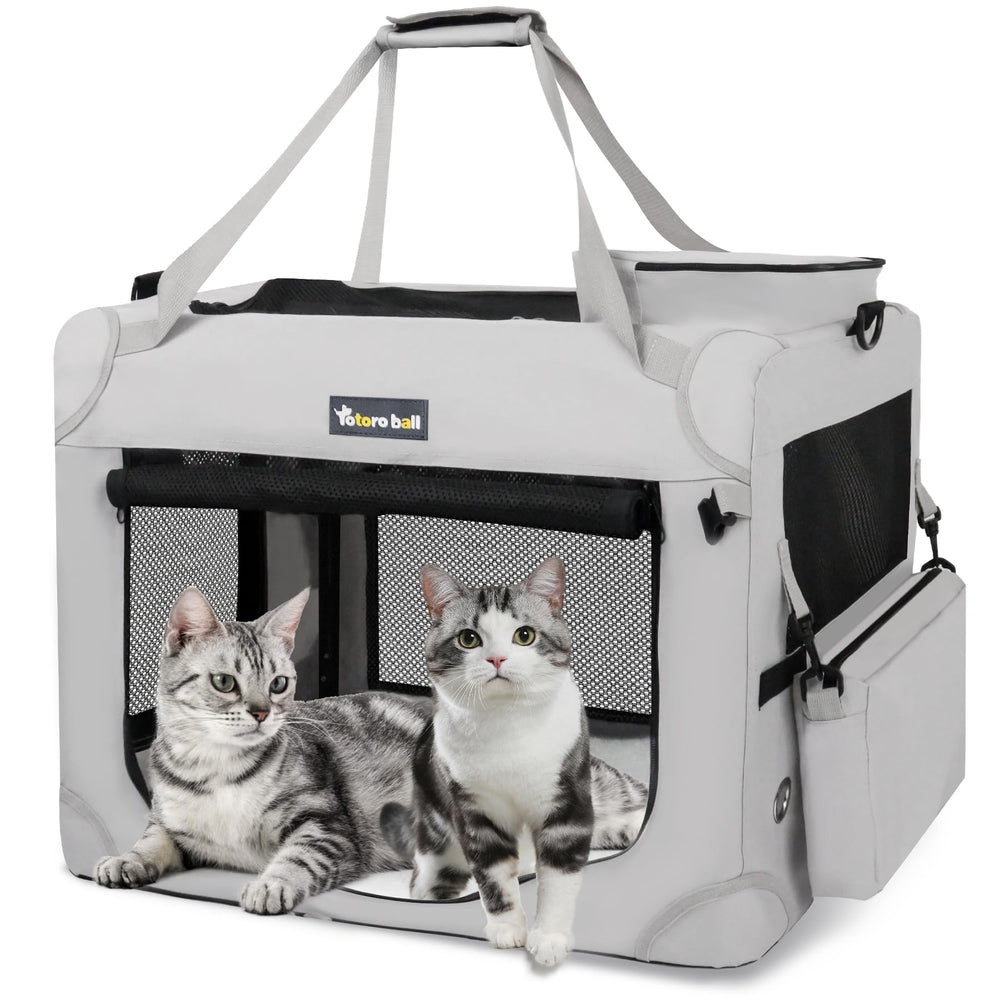 Totoro ball Extra Large Cat Carrier shows spacious-area design for comfortable multi-cat trips.