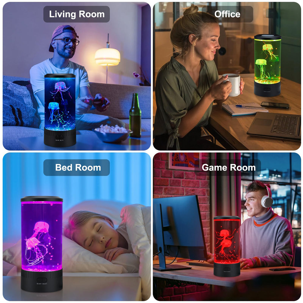 TOUBIK Jellyfish Lamp on office or living space creates a calming focal point