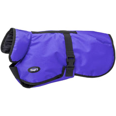 Tough 1 600D Deluxe Dog Blanket Purple S close-up highlights weather resistance for outdoor comfort