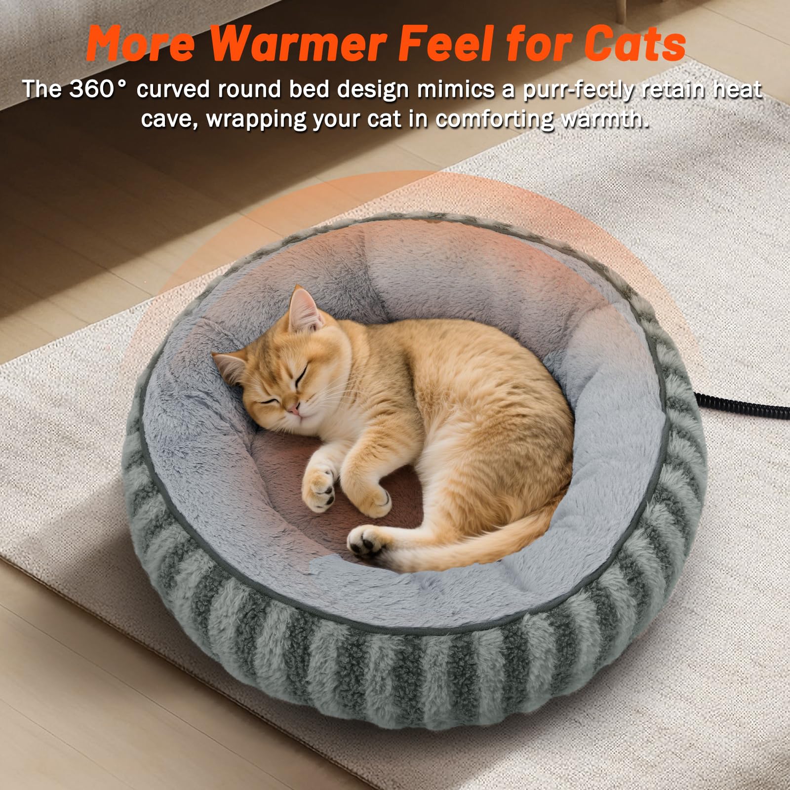 Tovve heated bed with LED temperature control for easy, precise warmth adjustments