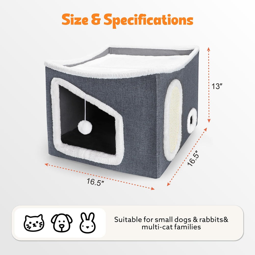 Tovve heated cat house front angle highlighting sturdy exterior for easy entry